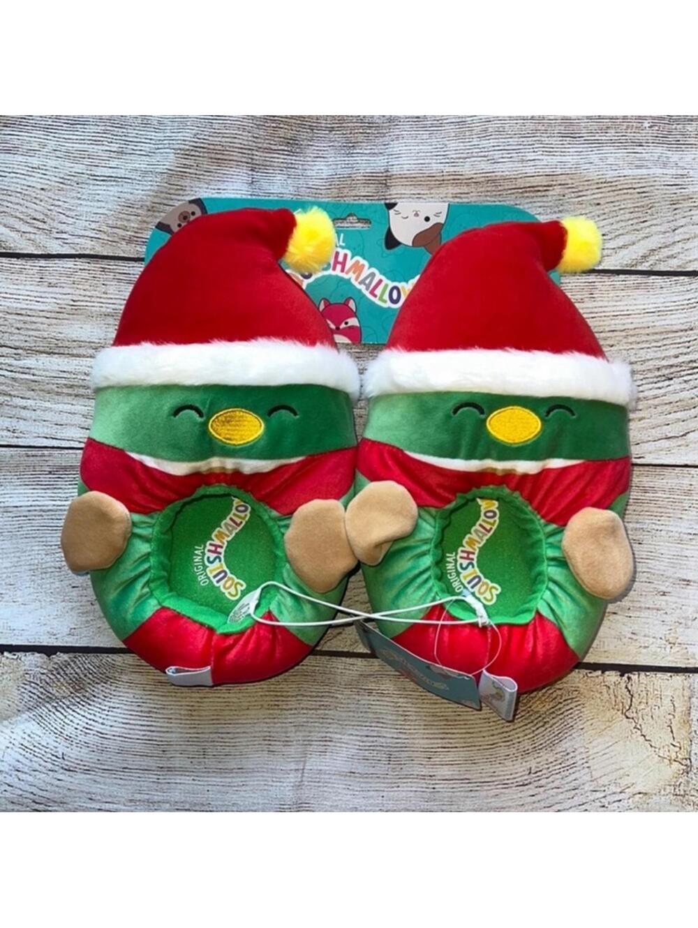 🎄 Brand New Avery the Squishmallow Duck KellyToys Slippers Christmas Holiday